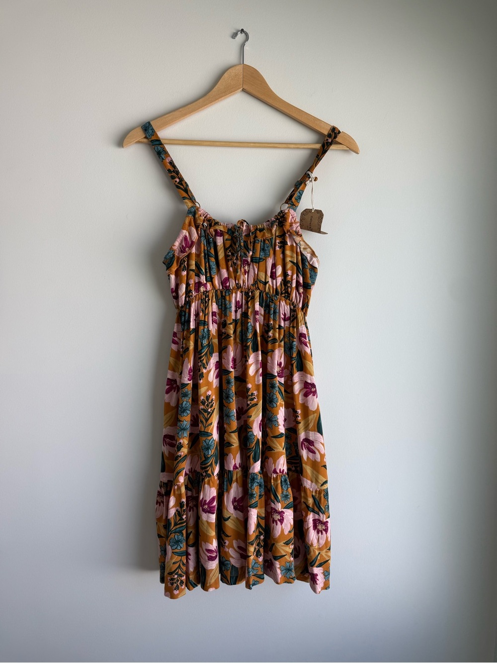 Natural Life Floral Tiered Midi Dress Size M NWT Boho